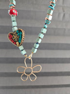 Turquoises, haulit and Indonesian beads