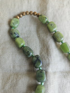 Green jade, amethyst and hematite