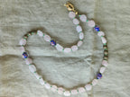 Matte pink quartz and murano glass