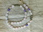 Matte pink quartz and murano glass
