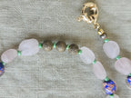 Matte pink quartz and murano glass