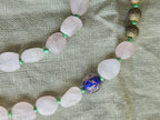 Matte pink quartz and murano glass