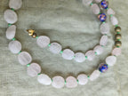Matte pink quartz and murano glass
