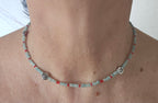 Amazonite and stainless steel details