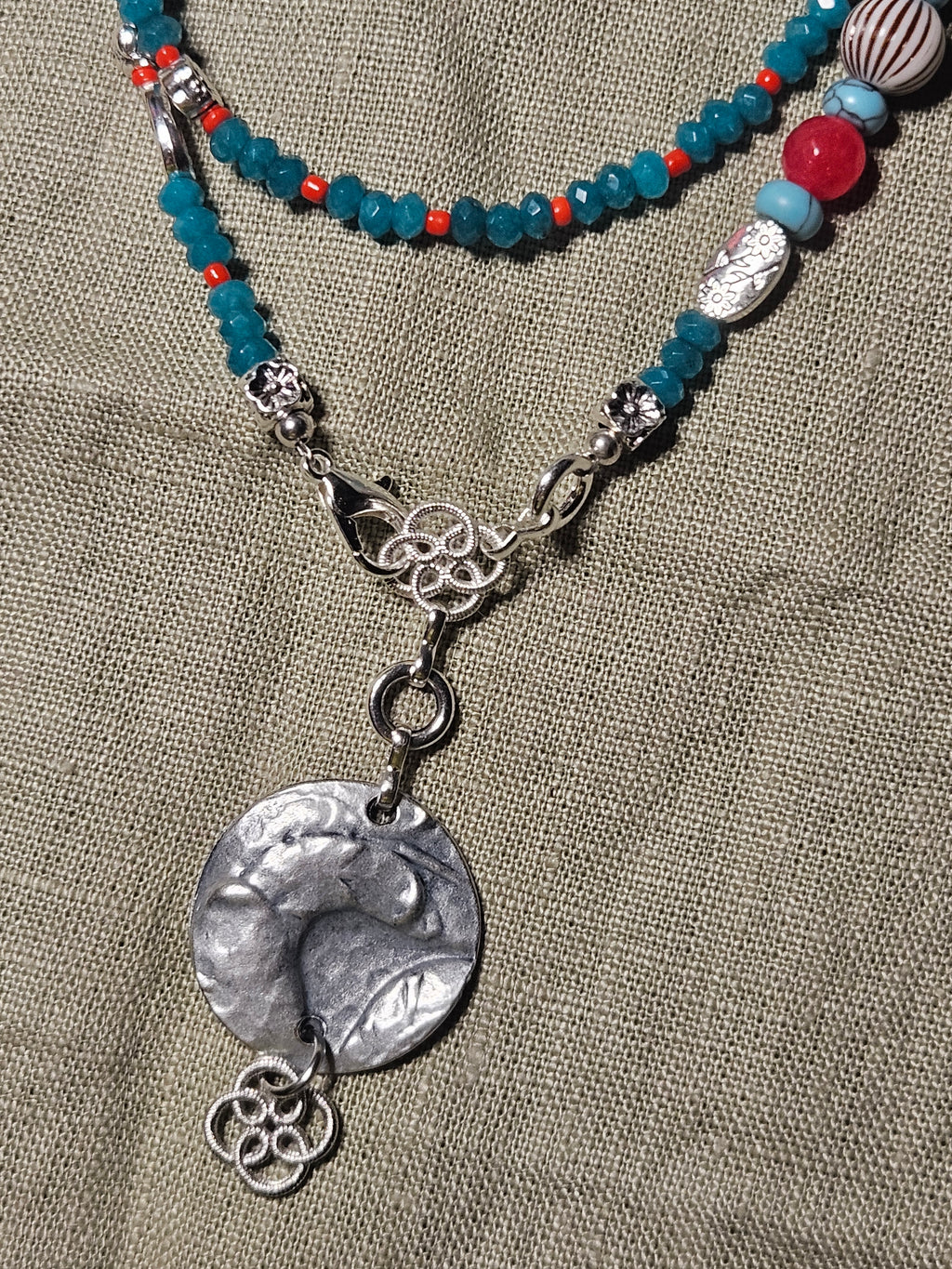 Green jade and stainless steel details
