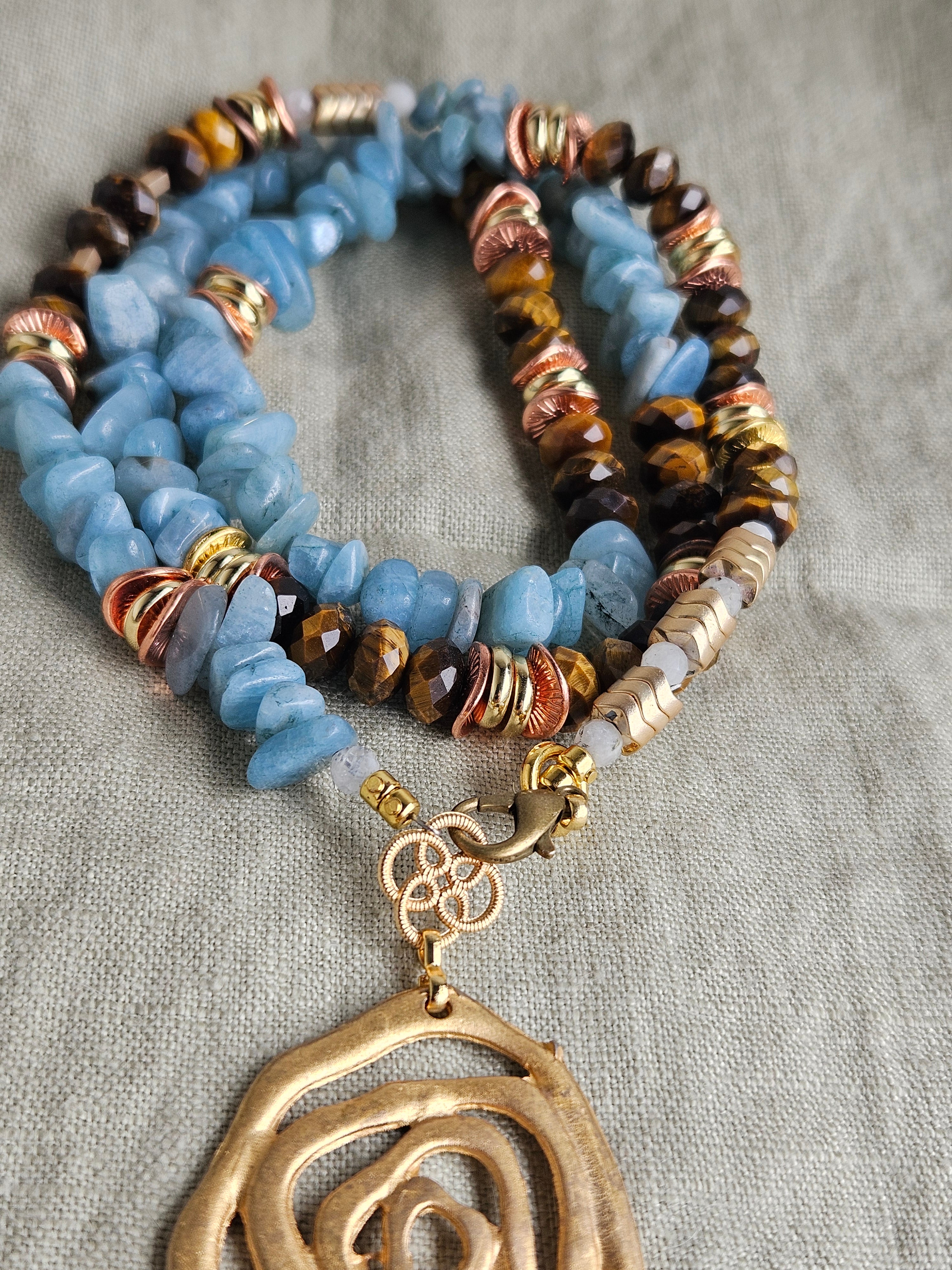 Acvamarin, ochi de tigru si hematite
