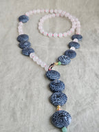 Cuart roz si agate cracked frosted