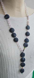 Cuart roz si agate cracked frosted