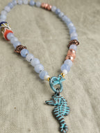 Acvamarina, hematite si sticla Krobo