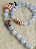 Acvamarina, hematite si sticla Krobo