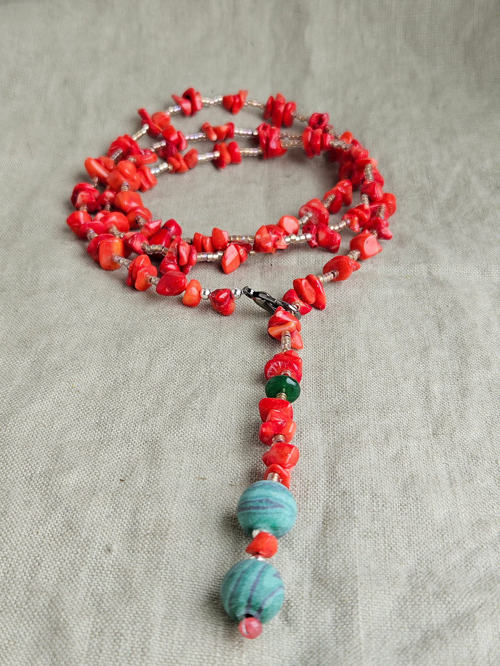 Coral si frosted malachite