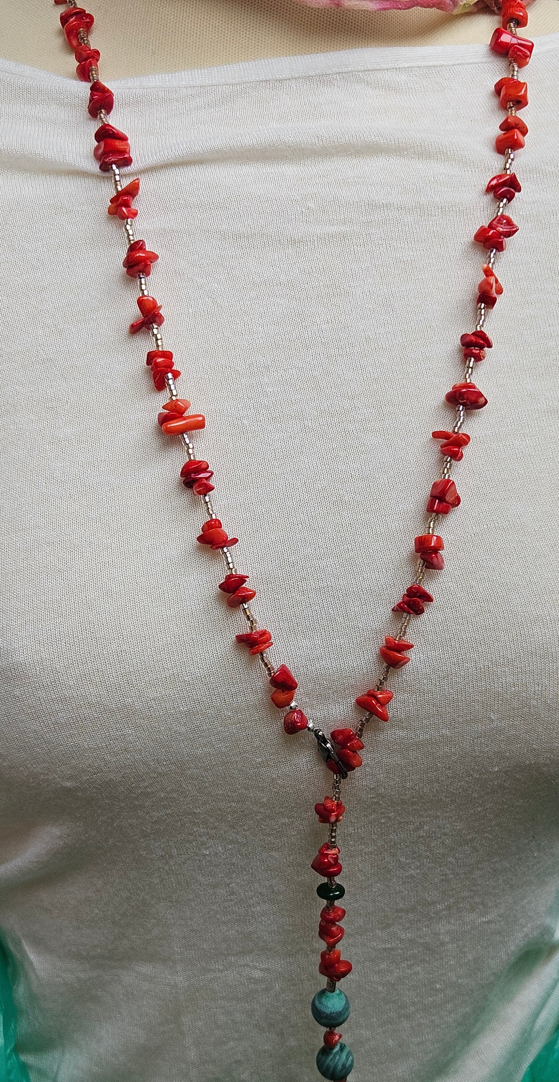 Coral si frosted malachite