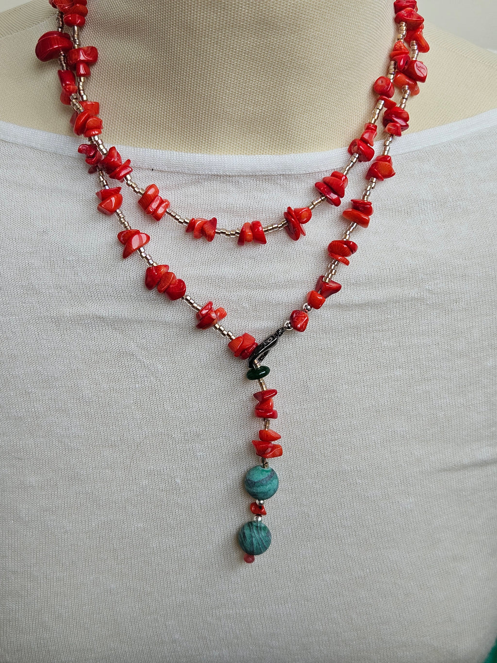 Coral si frosted malachite