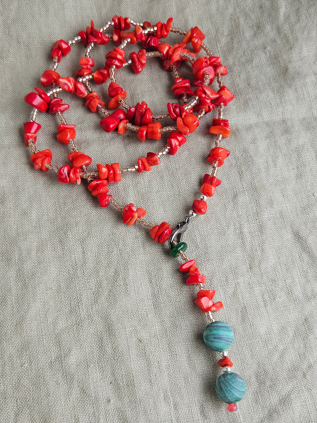 Coral si frosted malachite