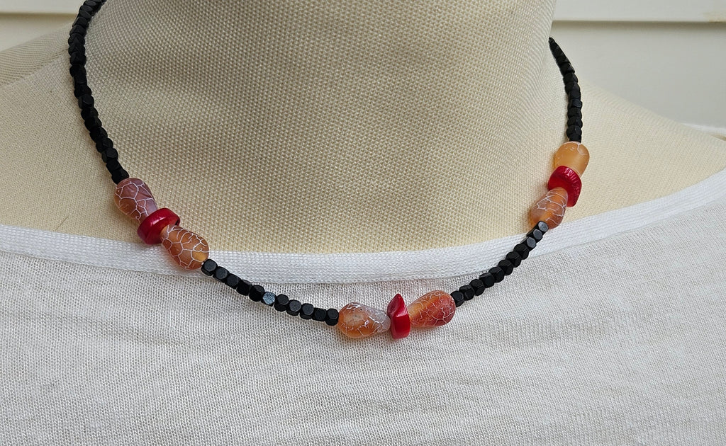 Agat cracked si hematite