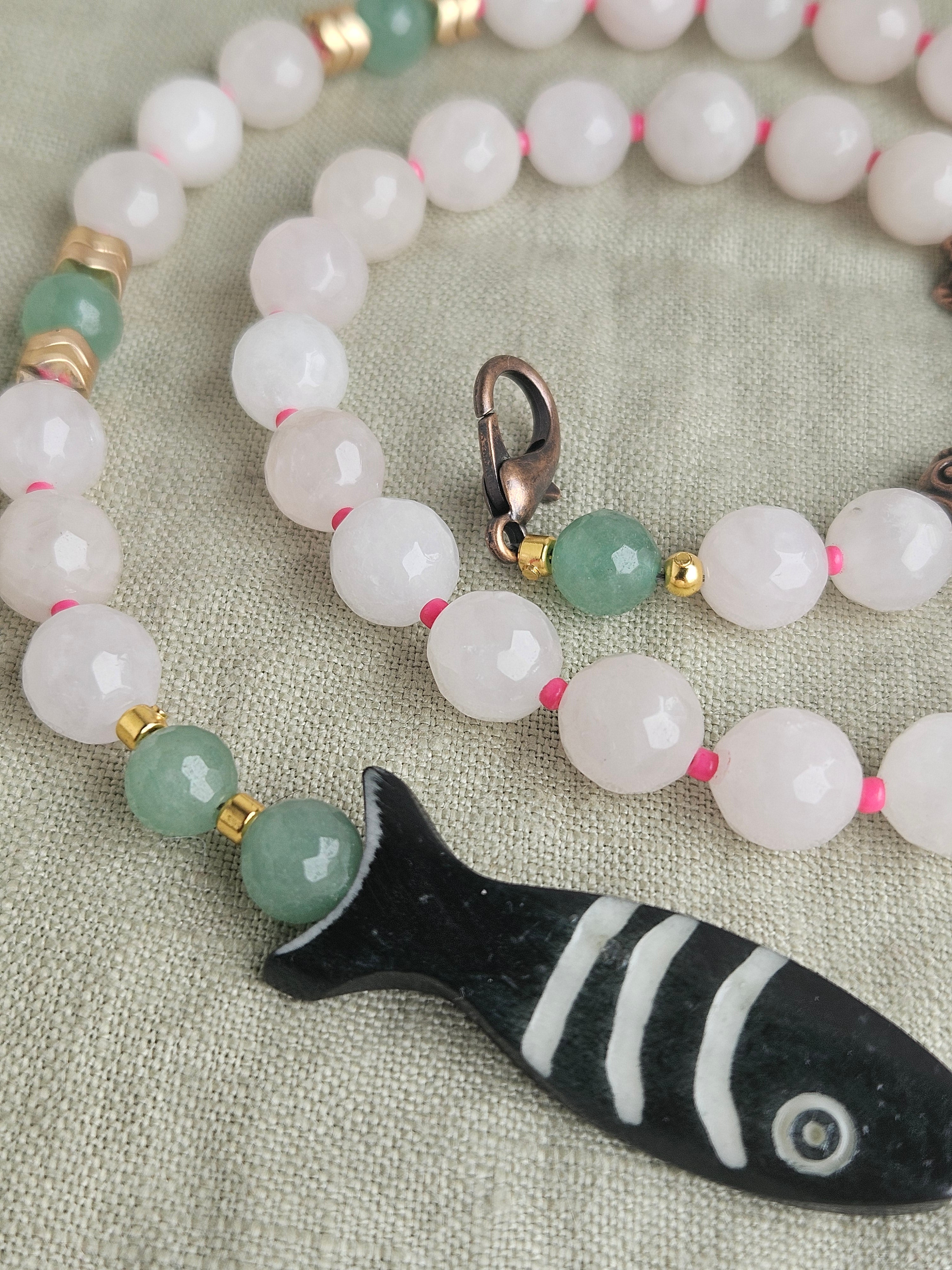 Cuart roz, aventurin, coral si cupru