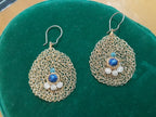 Amethyst - Crochet lace earrings made of copper wire and semi-precious stones