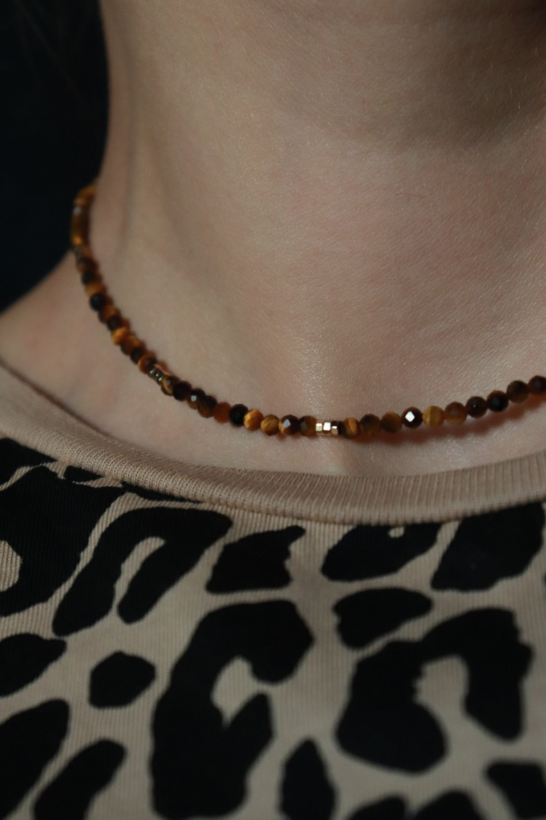Tiger eye and hematite necklace