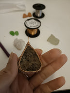 Amethyst - Crochet lace earrings made of copper wire and semi-precious stones