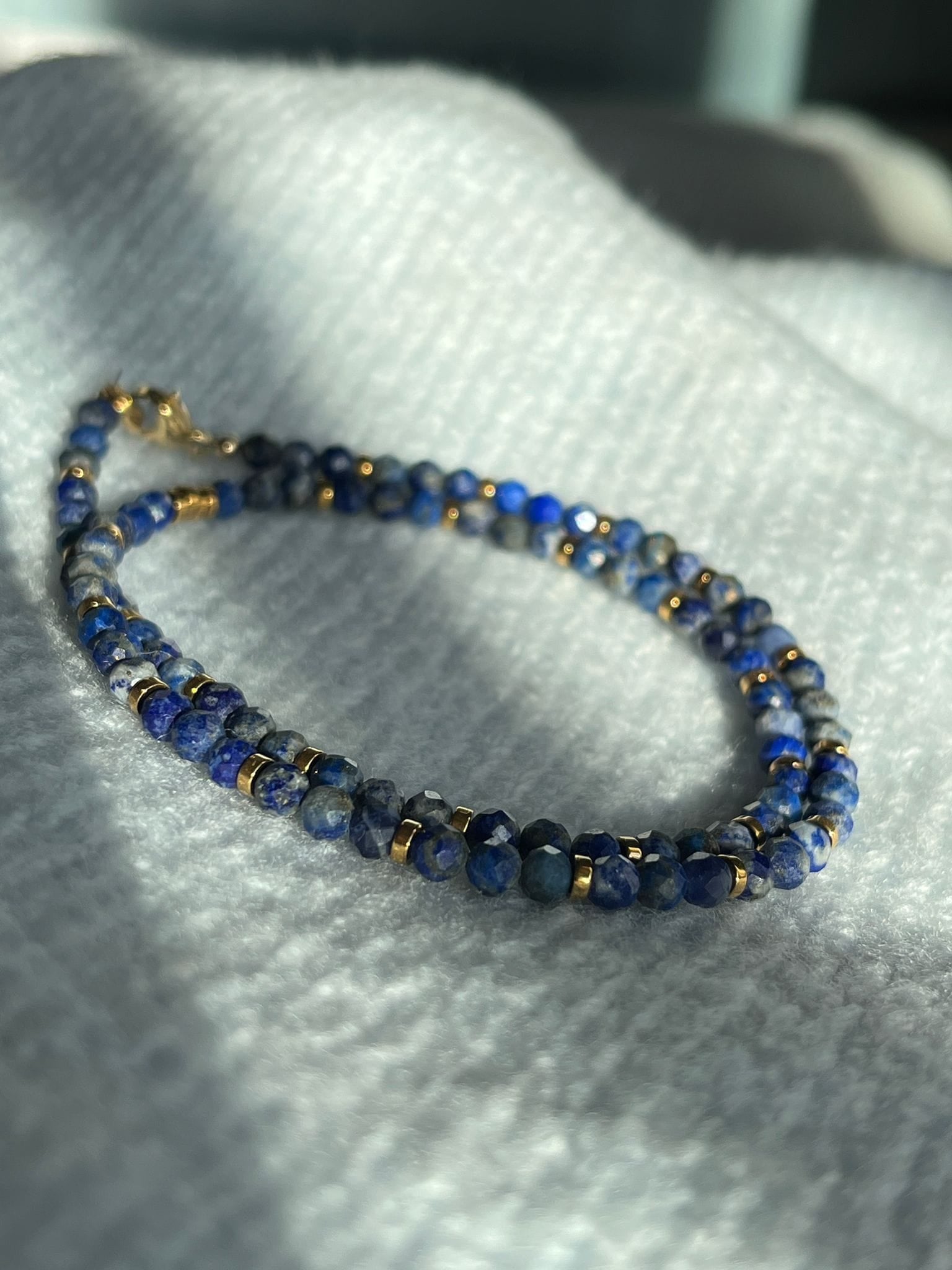 Lapis lazuli and hematite necklace