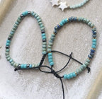 Adjustable bracelets on 0.8 string made of Miyuki Rocailles beads