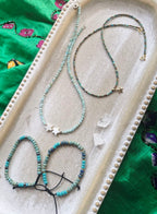 Adjustable bracelets on 0.8 string made of Miyuki Rocailles beads