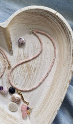 Opal necklace with silver details Handmade gift