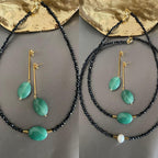 Black tourmaline and aventurine/set