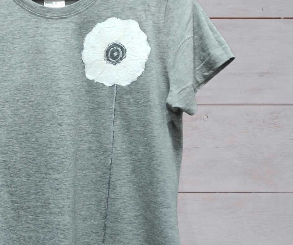 Mac alb-Tricou pictat manual