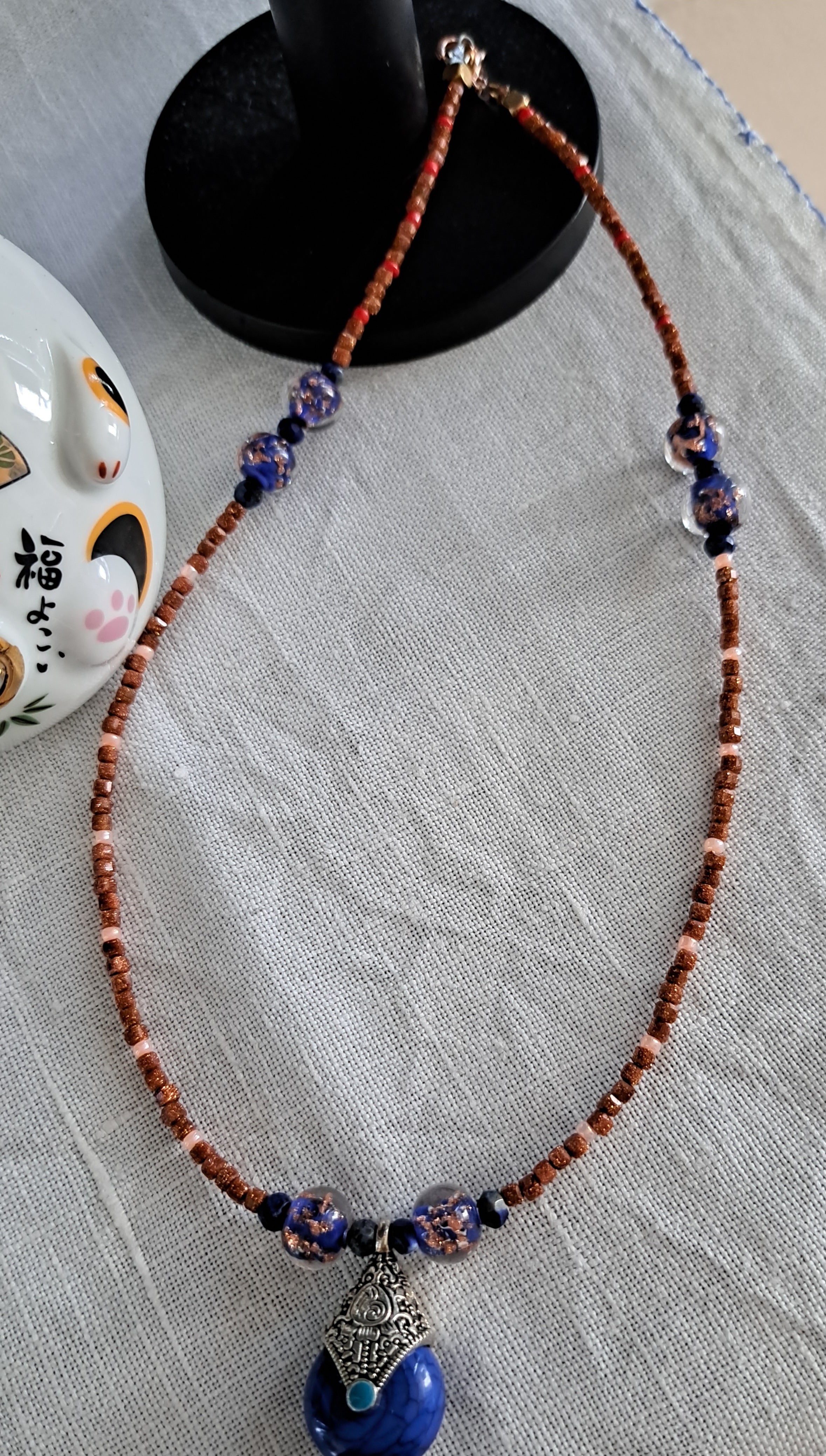 Sunstone, Lapis Lazuli and Murano glass