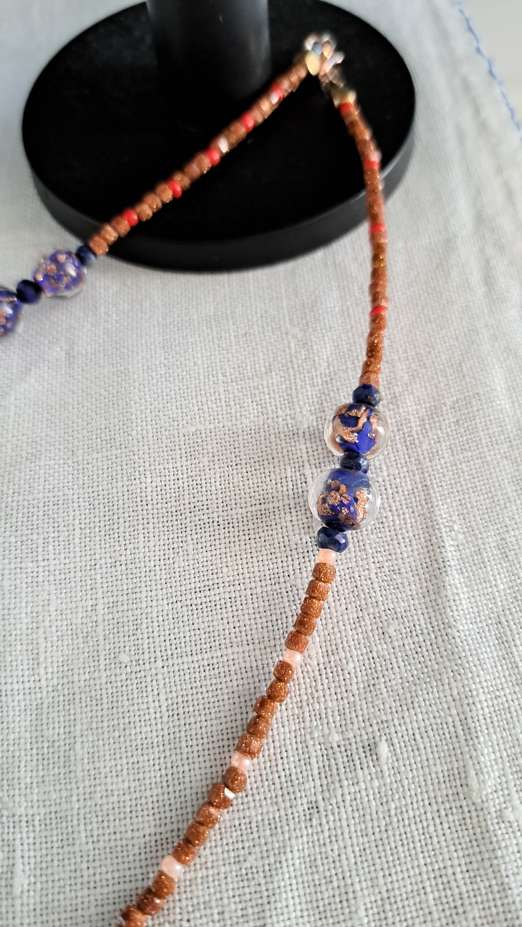 Sunstone, Lapis Lazuli and Murano glass