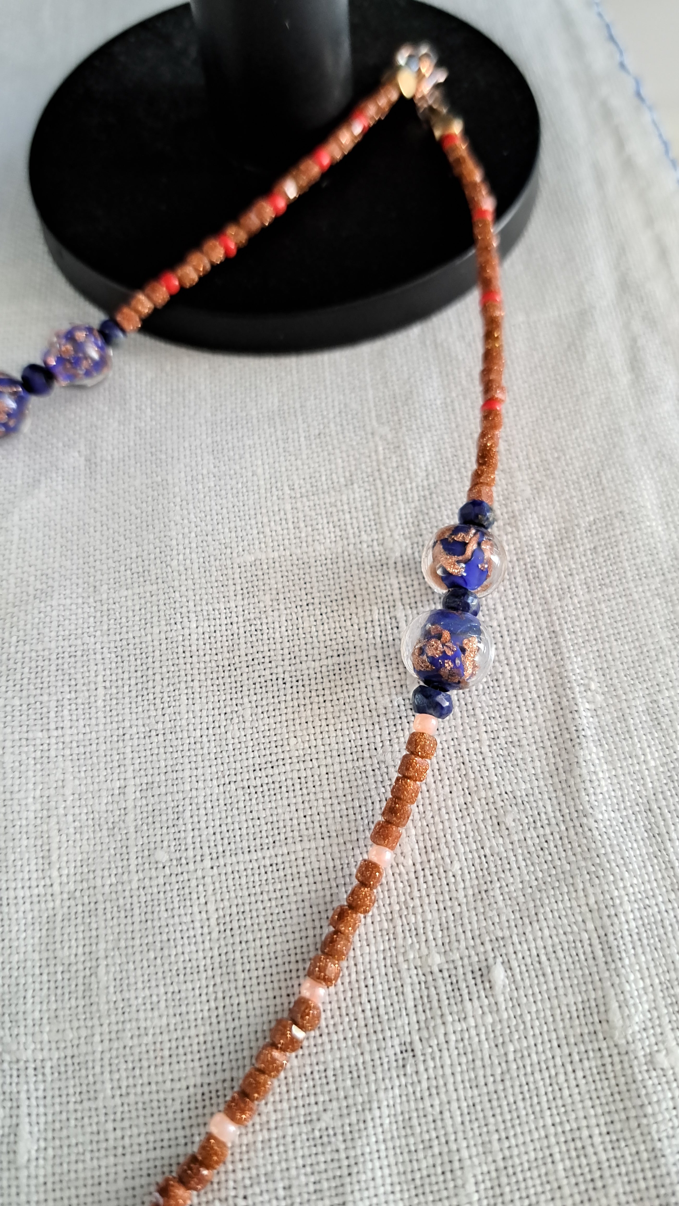 Sunstone, Lapis Lazuli and Murano glass