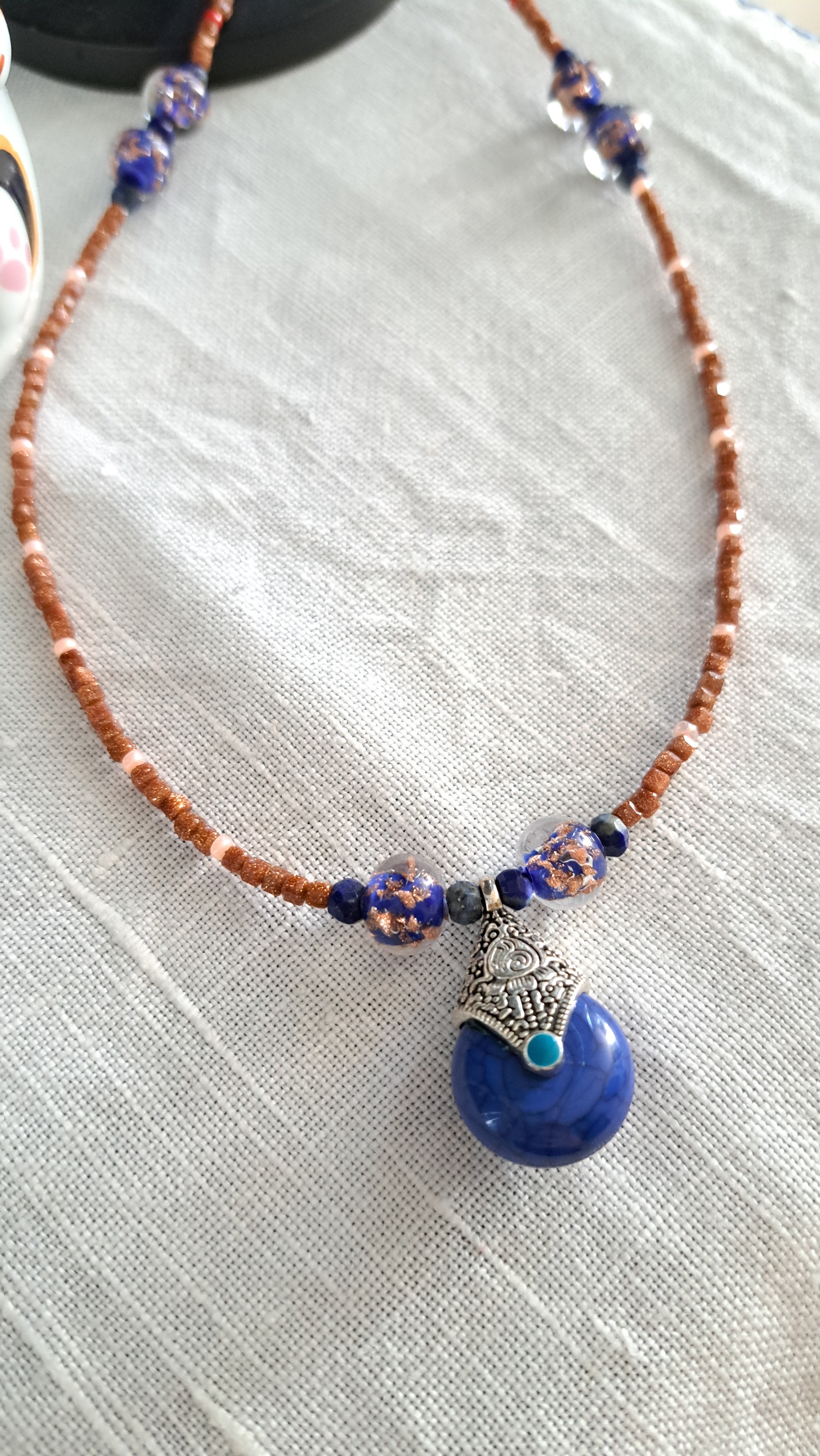 Sunstone, Lapis Lazuli and Murano glass