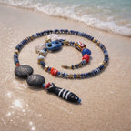 Sodalit, margele Myiuki, sticla Krobo si lava stone