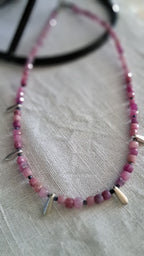 Ruby, sapphire and stainless steel