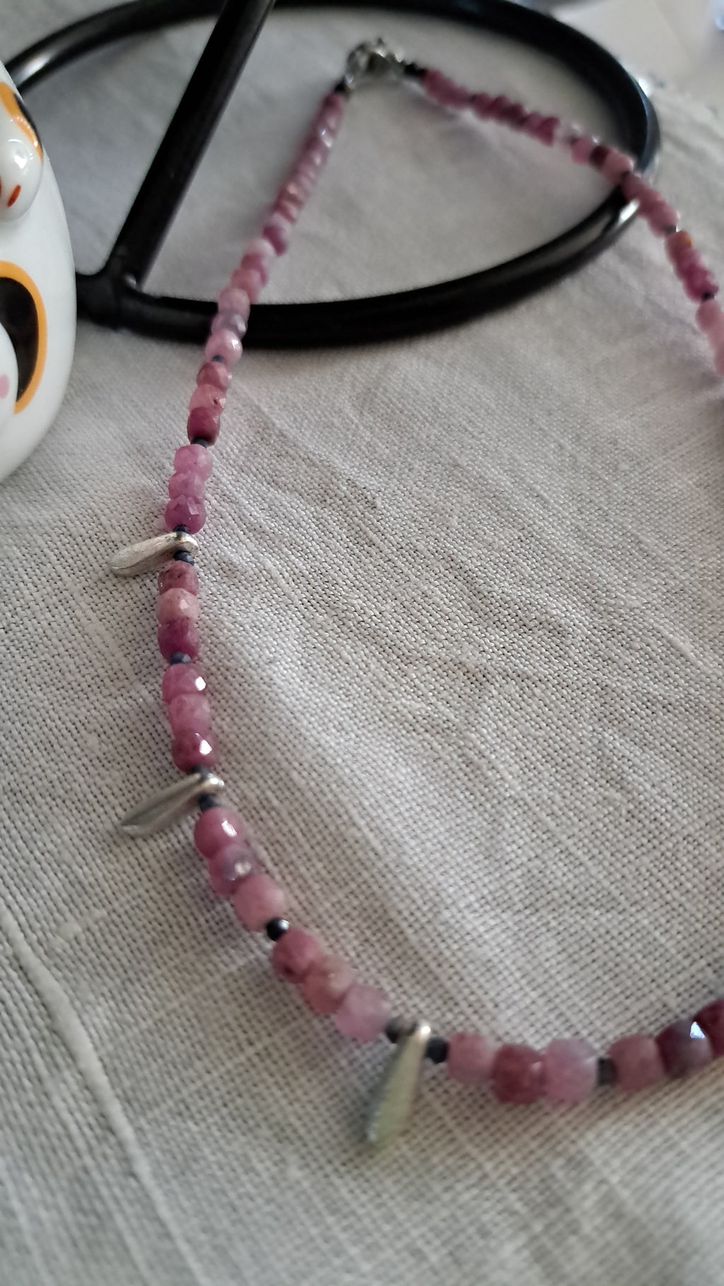 Ruby, sapphire and stainless steel