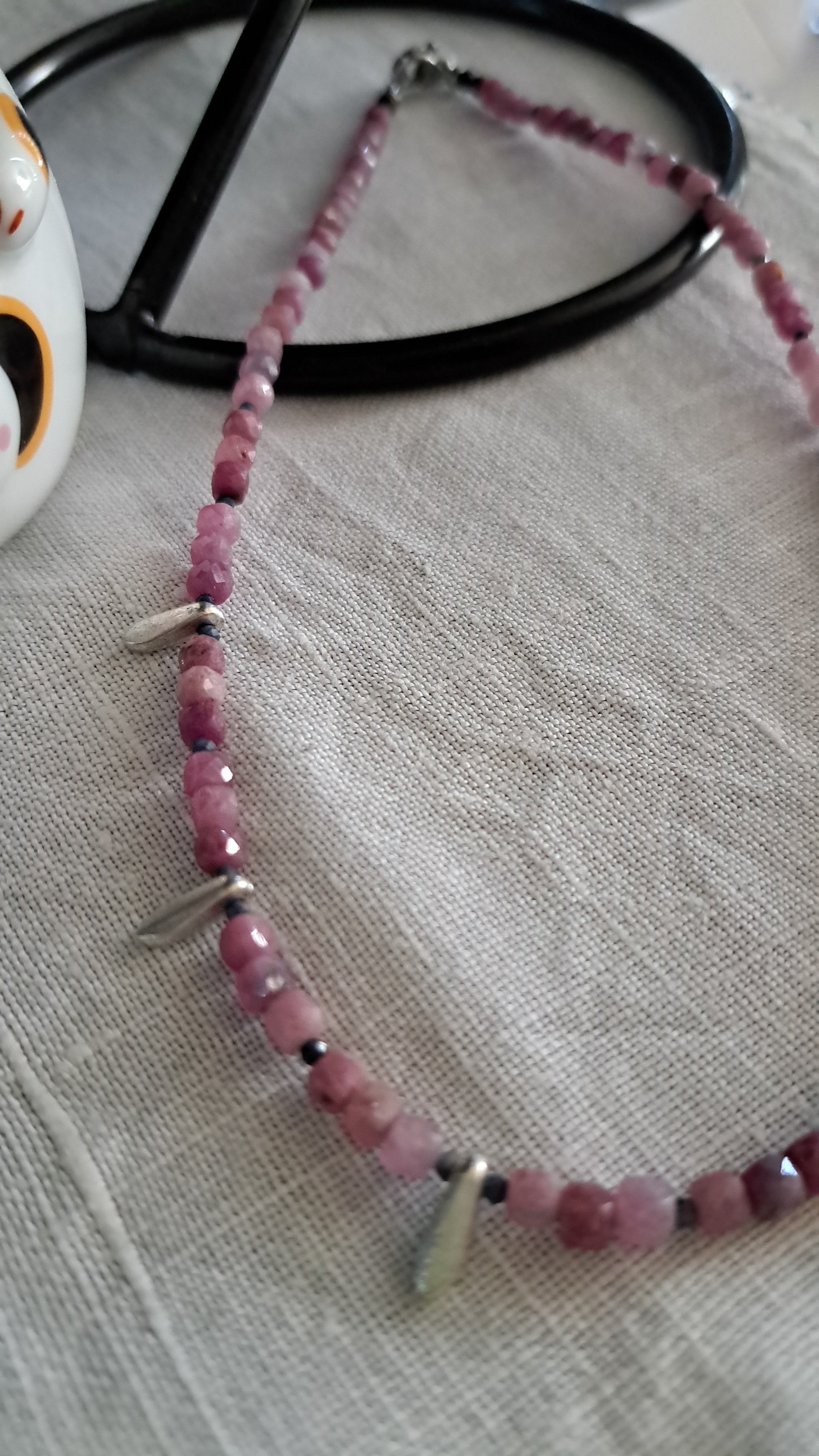 Ruby, sapphire and stainless steel