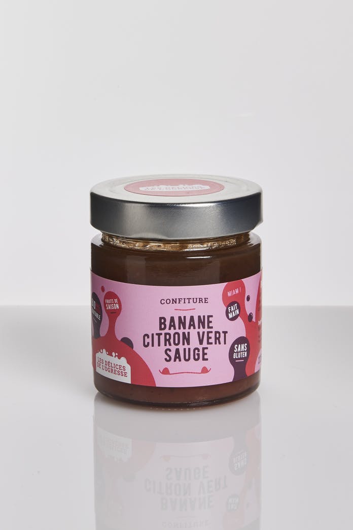 Dulceata de banane, lime si salvie, 220g /Bio