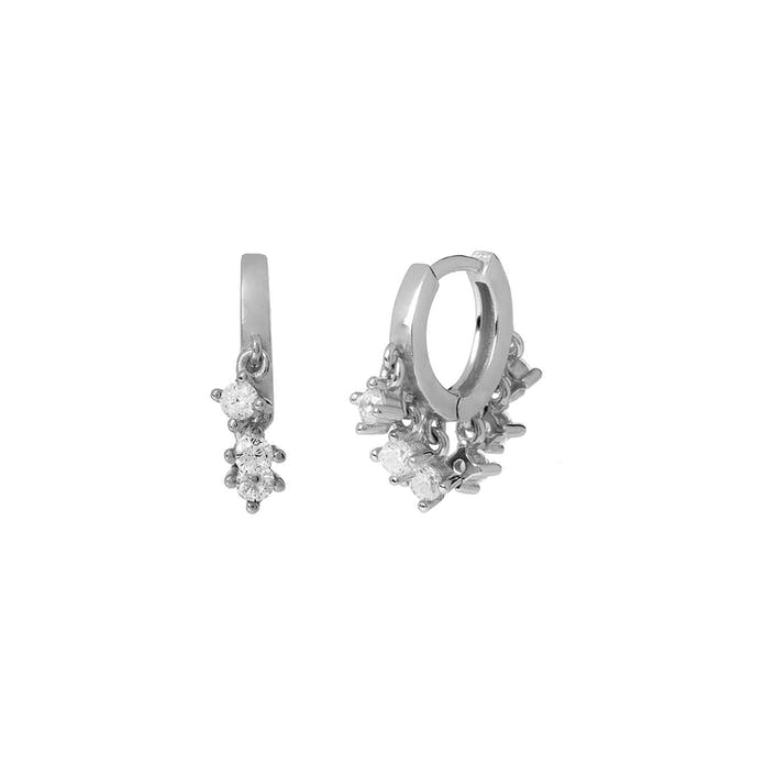 925 silver hoop earrings with zirconia /Fashion gifts