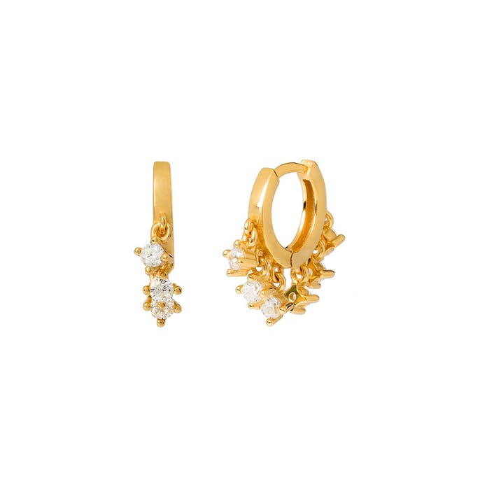 925 silver hoop earrings with zirconia /Fashion gifts