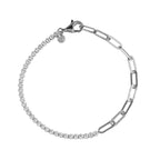 925 silver bracelet with zirconia and chain, adjustable /Fashion gifts