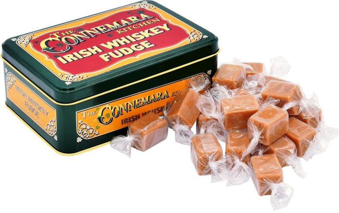 Fudge irlandez aromatizat whisky,  in cutie metalica,150g