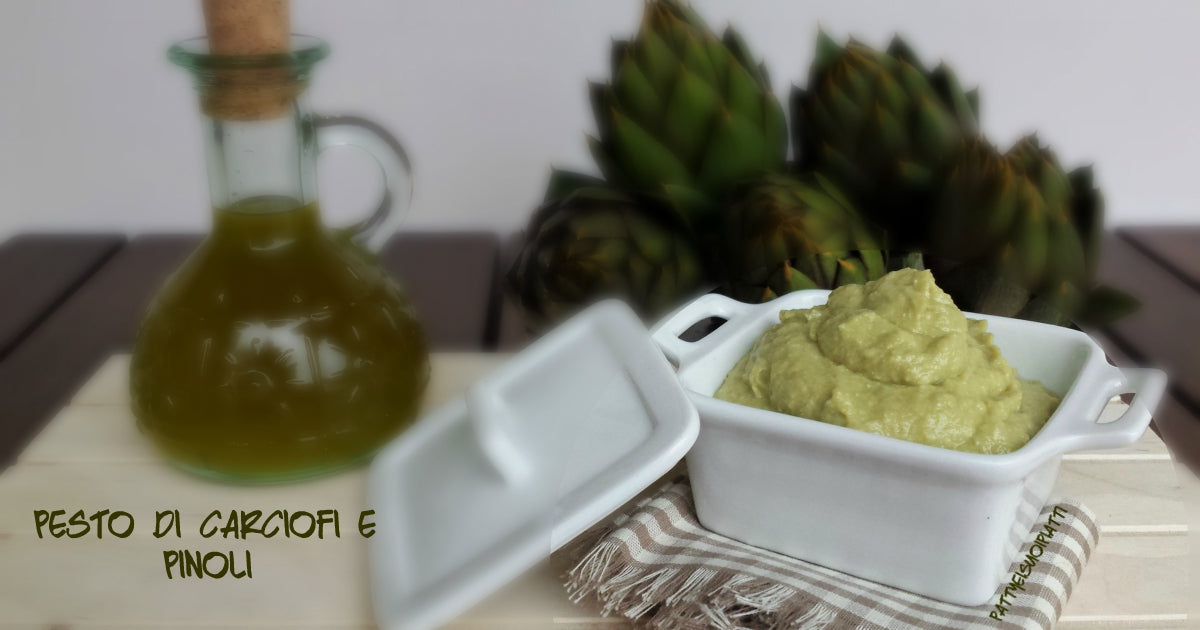 Ragusa pesto with artichokes, caciocavallo, chili peppers and wild fennel.