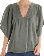 Bluza lejera de in 100% cu anchior- Talie unica (Medium fit)