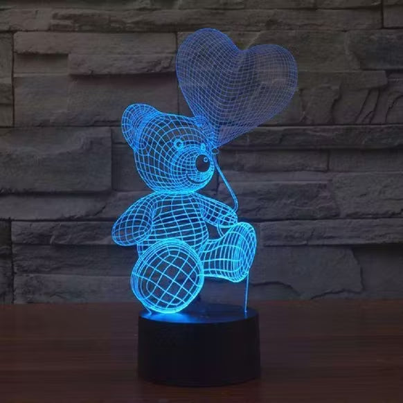 Lampa 3D, urs peluche