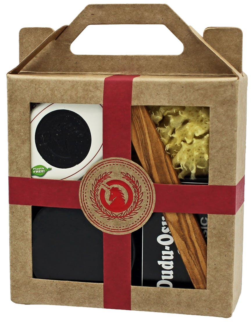 Mini gift set for girl Unicorn Dudu soap, Shea butter, sponge and spatula