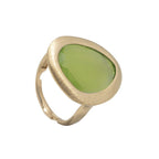 Brushed 925 silver ring, 24k gold plated (2.4 cm crystal, gold finish) /fashion gifts