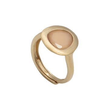 Brushed 925 silver ring, 24k gold plated, (15.5cm crystal; gold finish) /fashion gifts