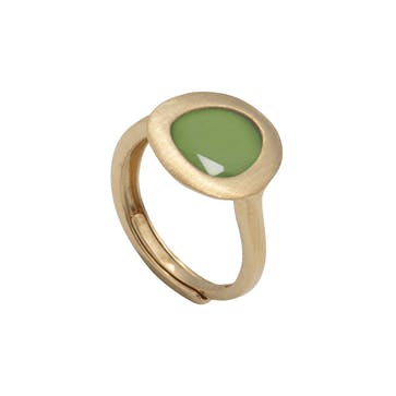 Brushed 925 silver ring, 24k gold plated, (15.5cm crystal; gold finish) /fashion gifts