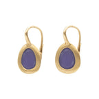Earrings with a loop made of brushed 925 silver, 24k gold plated (gold finish /Fashion gifts